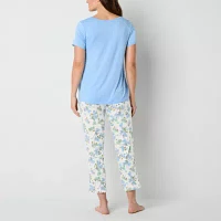 Liz Claiborne Cool and Calm Womens 2-pc. Short Sleeve Capri Pajama Set