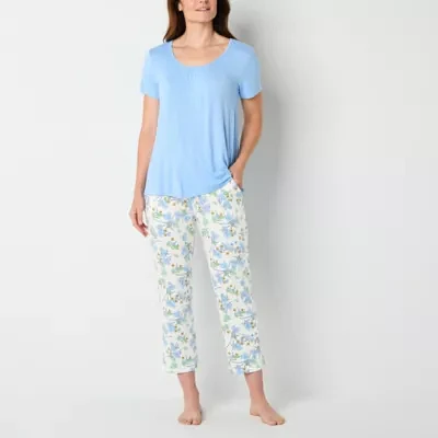 Liz Claiborne Cool and Calm Womens 2-pc. Short Sleeve Capri Pajama Set