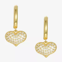 1/2 CT. Lab Created White Cubic Zirconia 14K Gold Over Silver Drop Earrings