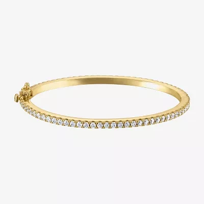 Girls 3 1/4 CT. Lab Created Cubic Zirconia 14K Gold Over Brass Bangle Bracelet