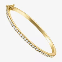 Girls 3 1/4 CT. Lab Created Cubic Zirconia 14K Gold Over Brass Bangle Bracelet