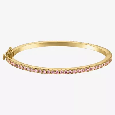 3 1/4 CT. Lab Created Pink Cubic Zirconia 14K Gold Over Brass Bangle Bracelet