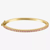 3 1/4 CT. Lab Created Pink Cubic Zirconia 14K Gold Over Brass Bangle Bracelet