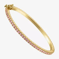 3 1/4 CT. Lab Created Pink Cubic Zirconia 14K Gold Over Brass Bangle Bracelet
