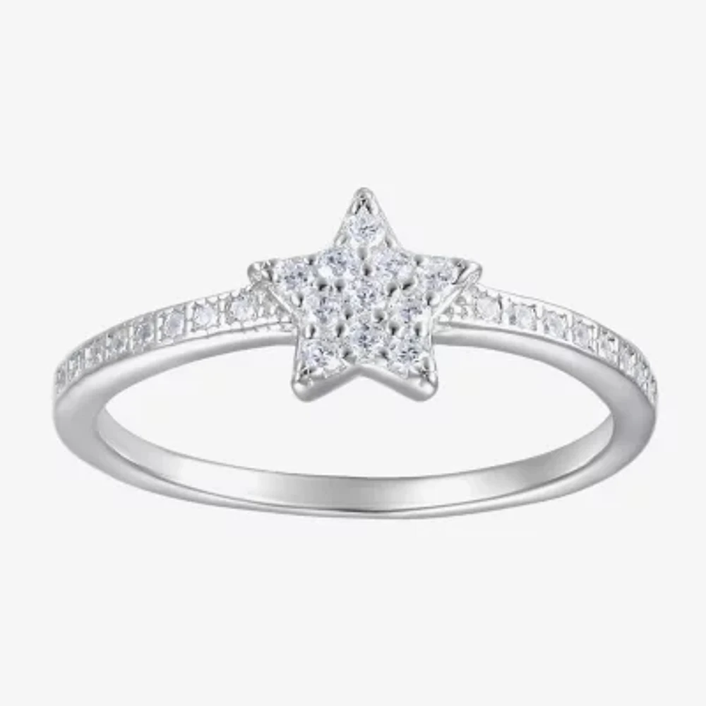 Girls 1/3 CT. Lab Created White Cubic Zirconia Sterling Silver Cocktail Ring