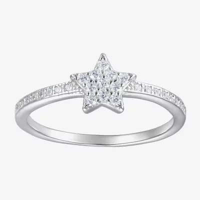 Girls 1/3 CT. Lab Created White Cubic Zirconia Sterling Silver Cocktail Ring