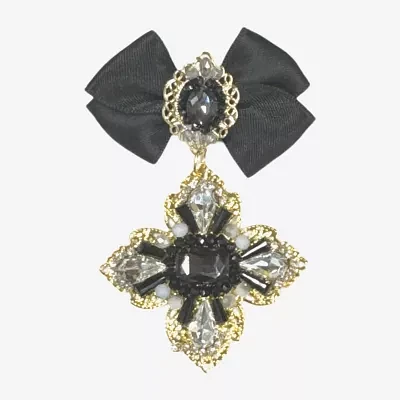 Bijoux Bar Gold Tone Multi Color Crystal Brooch