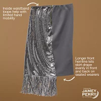 Jamey Perry x JCPenney Womens Adaptive Sequin Fringe Seated Rise Midi Skirt