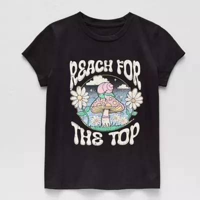 Thereabouts Little & Big Girls Round Neck Short Sleeve Graphic T-Shirt