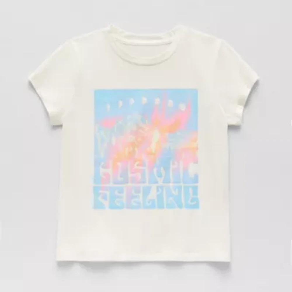 Thereabouts Little & Big Girls Round Neck Short Sleeve Graphic T-Shirt