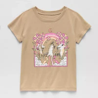 Thereabouts Little & Big Girls Adaptive Round Neck Short Sleeve Graphic T-Shirt