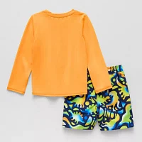 Okie Dokie Toddler & Little Boys Dino Rash Guard Set