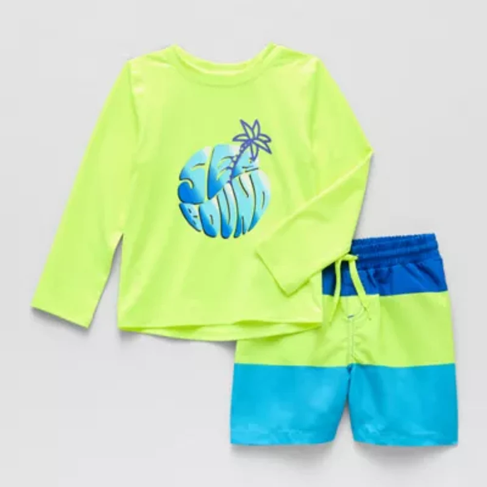 Okie Dokie Toddler Boys Rash Guard Set