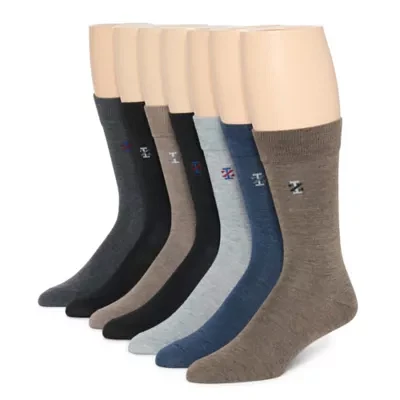 IZOD Dress 7 Pair Crew Socks Mens