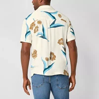 St. John's Bay Camp Mens Classic Fit Short Sleeve Button-Down Shirt