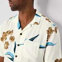 St. John's Bay Camp Mens Classic Fit Short Sleeve Button-Down Shirt