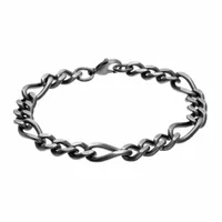 Stainless Steel 8 1/2 Inch Figaro Chain Bracelet