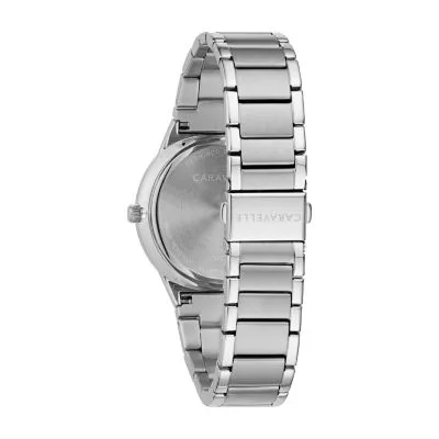 Caravelle Designed By Bulova Mens Silver Tone Stainless Steel Bracelet Watch 43d106