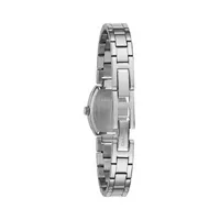 Caravelle Designed By Bulova Womens Crystal Accent Silver Tone Stainless Steel Bracelet Watch 43l204