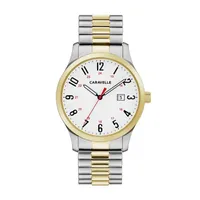 Caravelle Designed By Bulova Mens Two Tone Stainless Steel Bracelet Watch 45b147