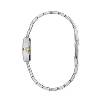 Caravelle Designed By Bulova Womens Crystal Accent Two Tone Stainless Steel Bracelet Watch 45l168