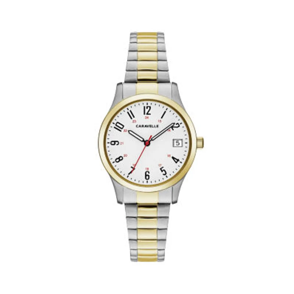 Caravelle Designed By Bulova Womens Two Tone Stainless Steel Bracelet Watch 45m111