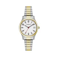 Caravelle Designed By Bulova Womens Two Tone Stainless Steel Bracelet Watch 45m111