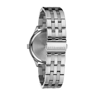Caravelle Designed By Bulova Mens Silver Tone Stainless Steel Bracelet Watch 43b157