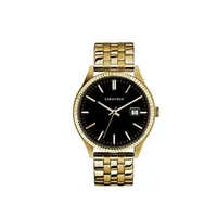 Caravelle Designed By Bulova Mens Gold Tone Stainless Steel Bracelet Watch 44b121