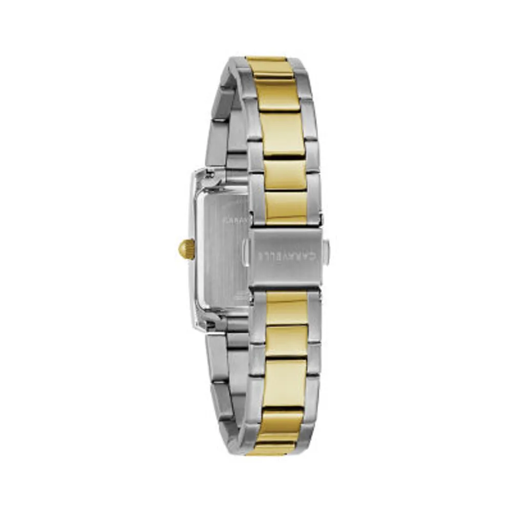 Caravelle Designed By Bulova Womens Two Tone Stainless Steel Bracelet Watch 45l167