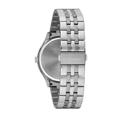 Caravelle Designed By Bulova Mens Silver Tone Stainless Steel Bracelet Watch 43b158