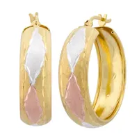 18K Gold Over Silver 30.4mm Hoop Earrings