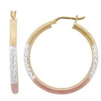 18K Gold Over Silver 34.9mm Hoop Earrings