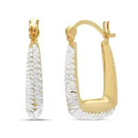 18k Gold Over Silver 29.6mm Hoop Earrings