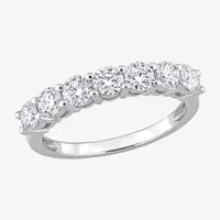 Lab Created White Moissanite 10K Gold Eternity Band