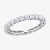 2.5MM Lab Created White Moissanite 10K Gold Eternity Band