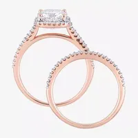 Womens 1/ CT. T.W. Lab Created White Moissanite 14K Rose Gold Bridal Set