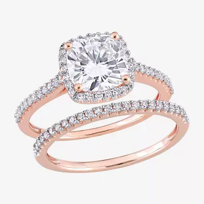 Womens 1/ CT. T.W. Lab Created White Moissanite 14K Rose Gold Bridal Set