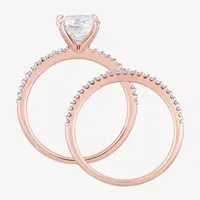 Womens 1/4 CT. T.W. Lab Created White Moissanite 14K Rose Gold Bridal Set