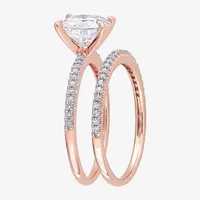 Womens 1/4 CT. T.W. Lab Created White Moissanite 14K Rose Gold Bridal Set