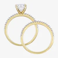 Womens 1/4 CT. T.W. Lab Created White Moissanite 14K Gold Bridal Set