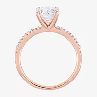 Womens 1/ CT. T.W. Lab Created White Moissanite 14K Rose Gold Engagement Ring