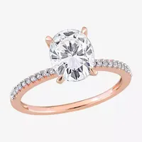 Womens 1/ CT. T.W. Lab Created White Moissanite 14K Rose Gold Engagement Ring