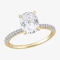 Womens 1/10 CT. T.W. Lab Created White Moissanite 14K Gold Engagement Ring