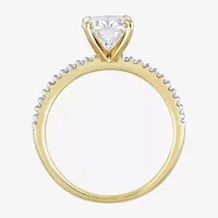 Womens 1/10 CT. T.W. Lab Created White Moissanite 14K Gold Engagement Ring