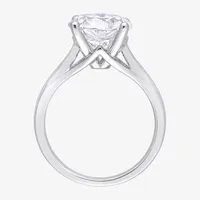 Womens Lab Created White Moissanite 10K Gold Solitaire Engagement Ring