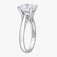 Womens Lab Created White Moissanite 10K Gold Solitaire Engagement Ring