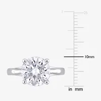 Womens Lab Created White Moissanite 10K Gold Solitaire Engagement Ring