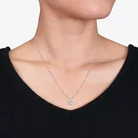 Womens 1 1/2 CT. T.W. Lab Created White Moissanite Sterling Silver 18 Inch Pendant Necklace