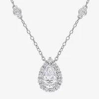 Womens 1 1/2 CT. T.W. Lab Created White Moissanite Sterling Silver 18 Inch Pendant Necklace